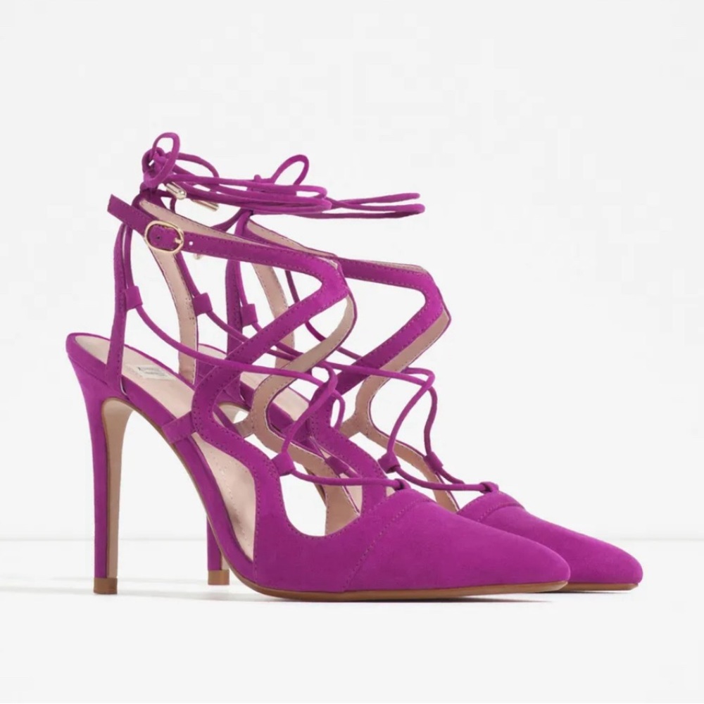 Zara pink strappy heels size 41